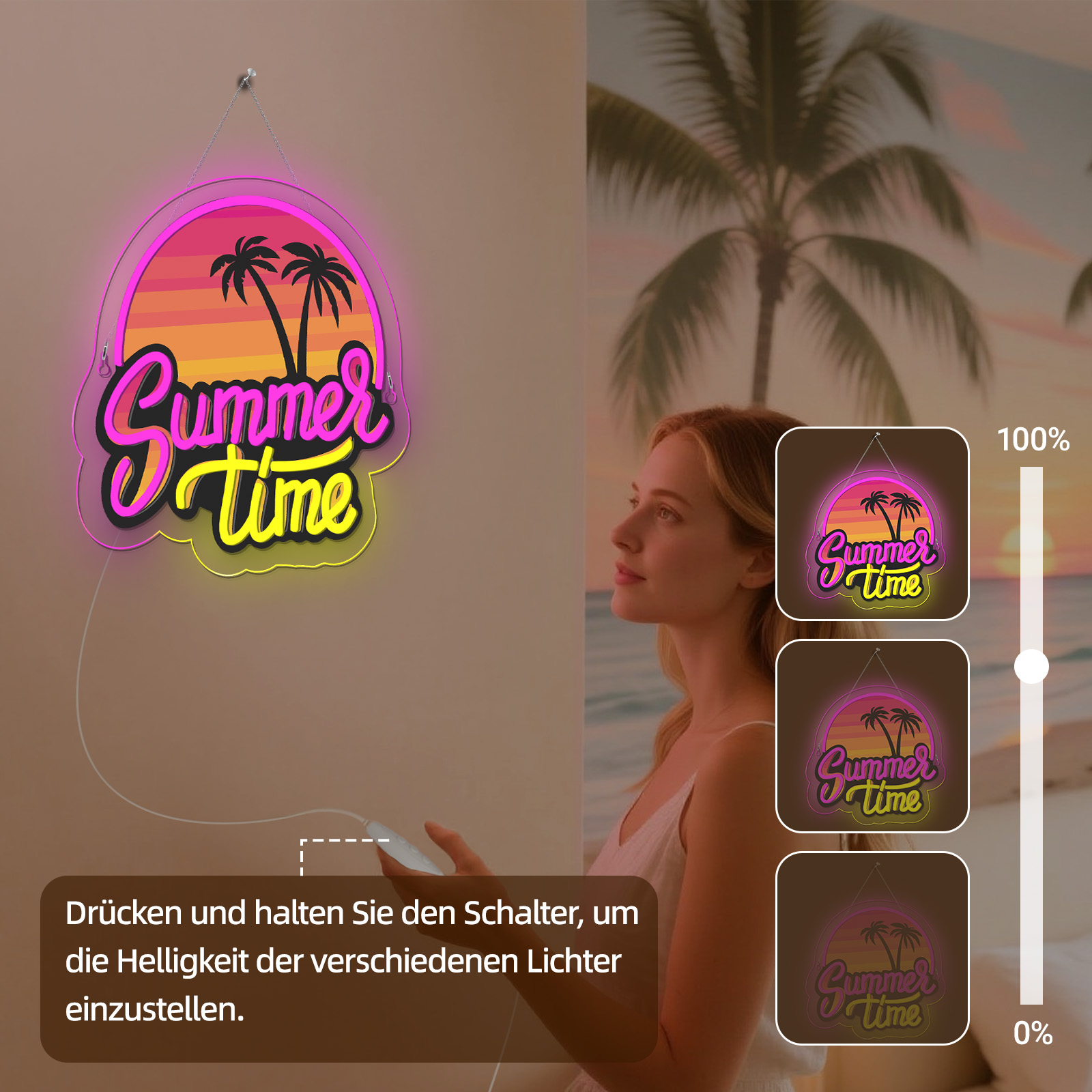 Commercial Uv Printing - Yaz Saati Neon Tabela UV Baskı